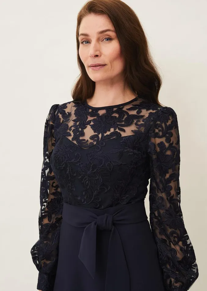 Akira Lace Dress Navy Women Phase Eight Dresses
