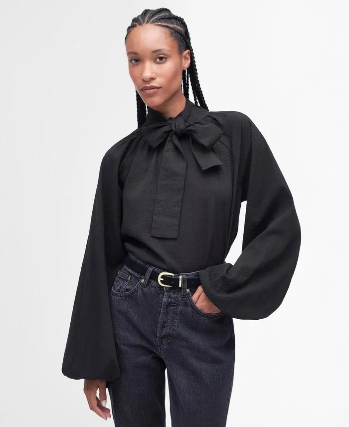Alberta Blouse Classic Black Women Barbour Shirts and Blouses