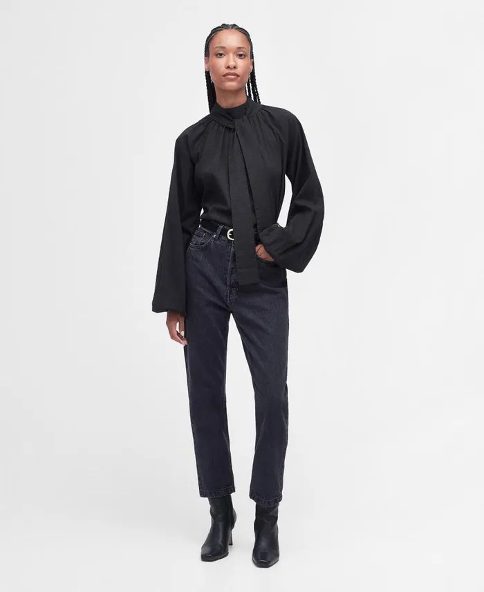 Alberta Blouse Classic Black Women Barbour Shirts and Blouses