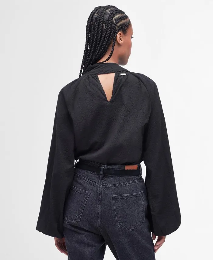 Alberta Blouse Classic Black Women Barbour Shirts and Blouses