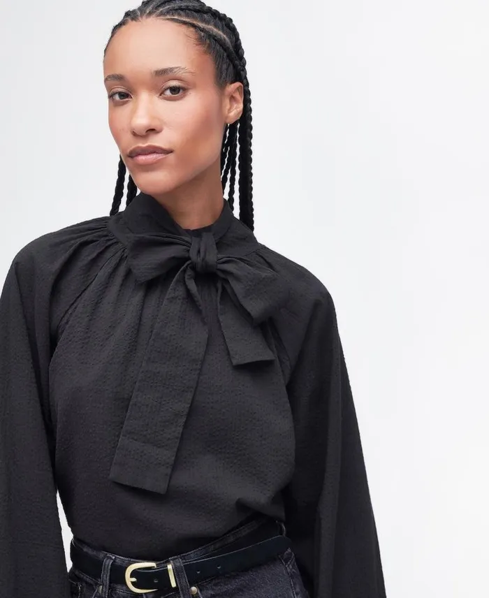 Alberta Blouse Classic Black Women Barbour Shirts and Blouses