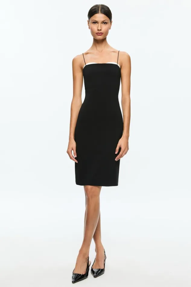 Alice Olivia Ada Peekaboo Dress Blackoff White Women Dresses