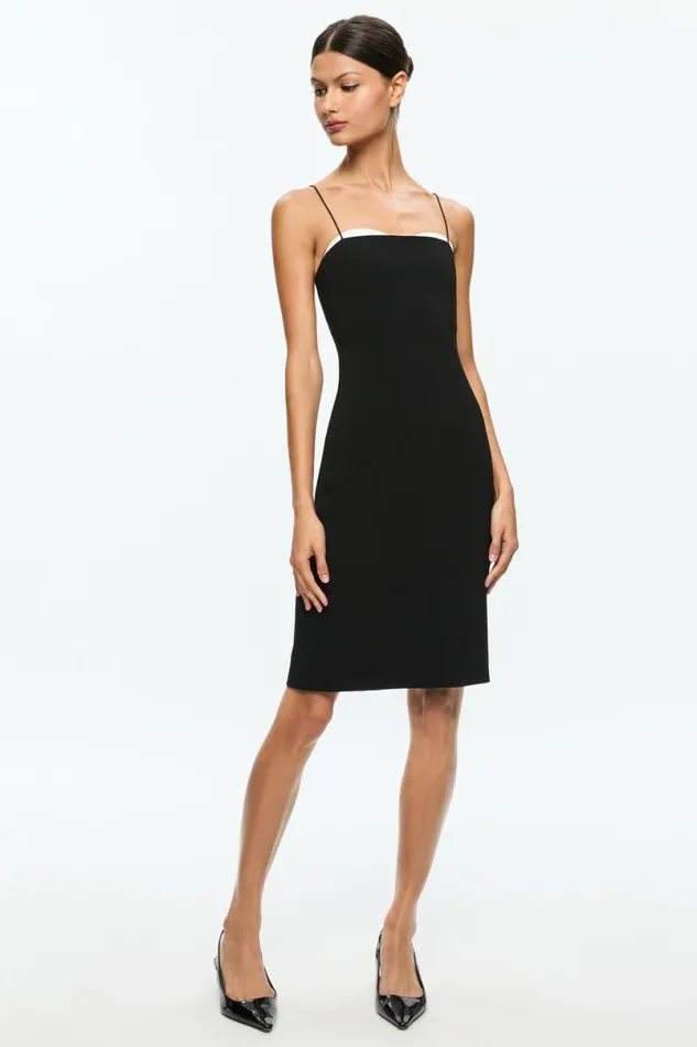 Alice Olivia Ada Peekaboo Dress Blackoff White Women Dresses