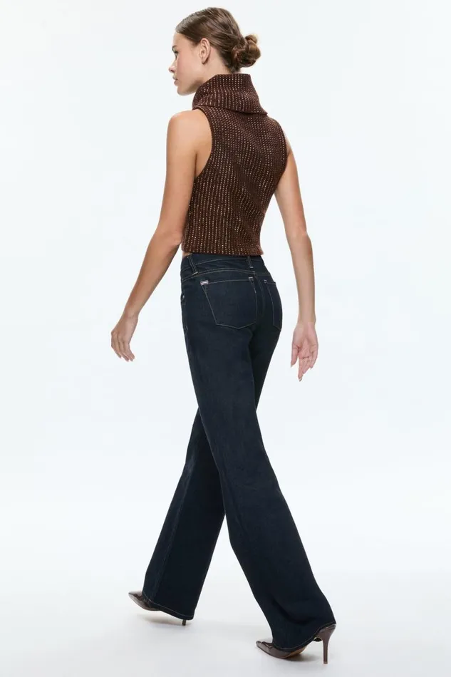 Alice Olivia Alma Shell Espresso Women Sweaters