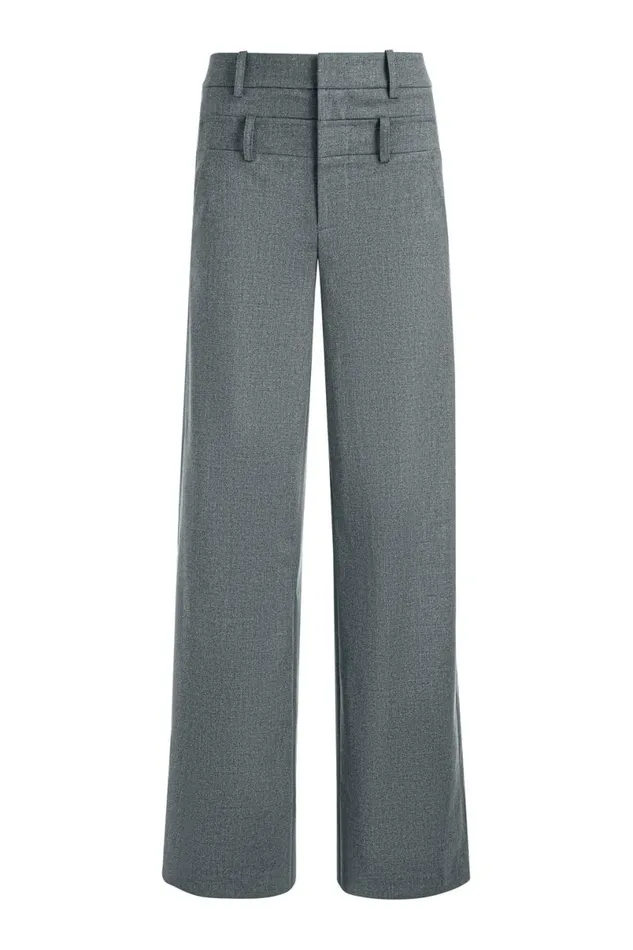 Alice Olivia Aspen Double Waist Pant Shadow Grey Melange Women Pants