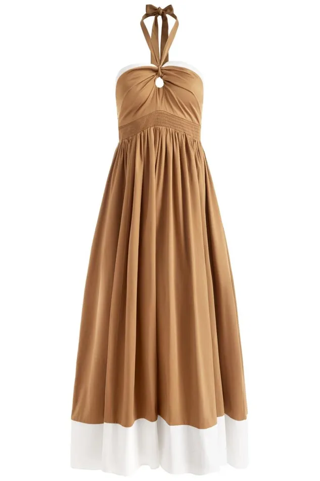 Alice Olivia Beatrix Sweetheart Tie Neck Dress Tanvanilla Women Dresses