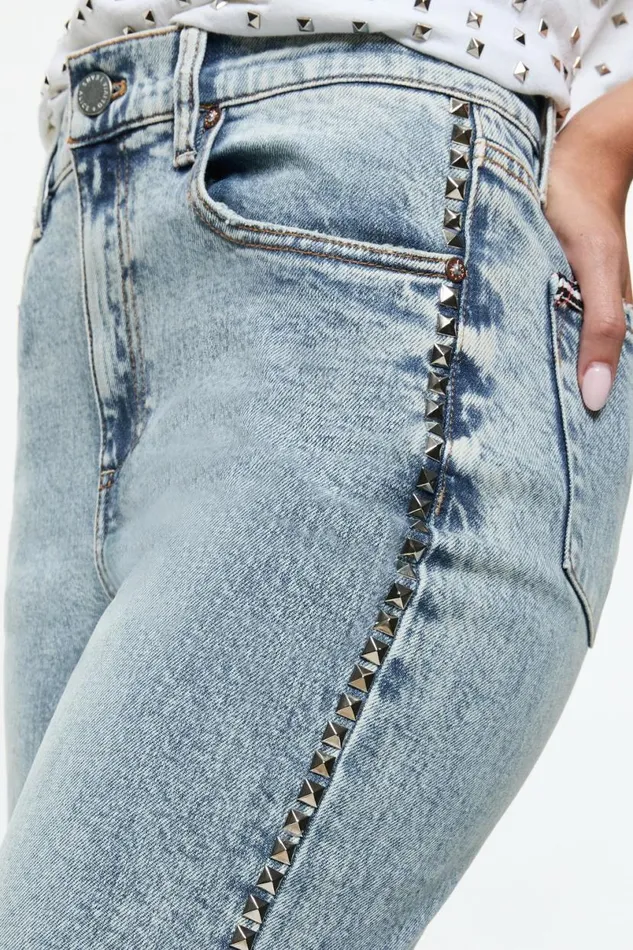 Alice Olivia Bodie Studded Jean Lexi Light Blue Women Pants
