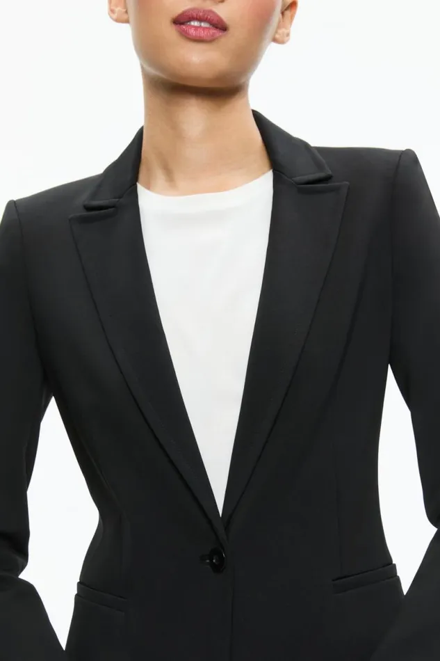 Alice Olivia Breann Fitted Blazer Black Women Outerwear