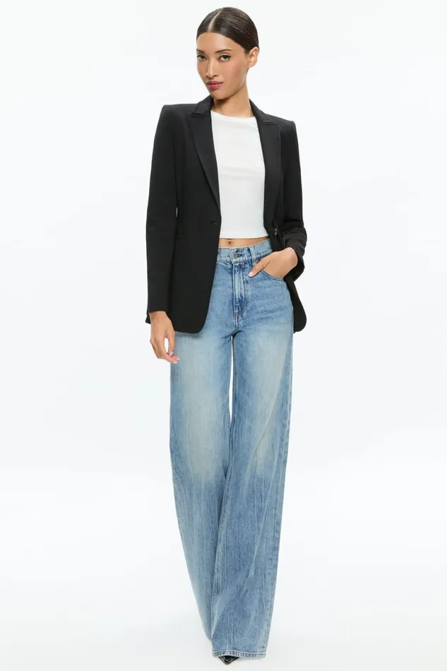 Alice Olivia Breann Fitted Blazer Black Women Outerwear