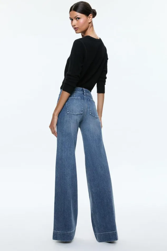 Alice Olivia Brian Jean Avery Blue Women Pants