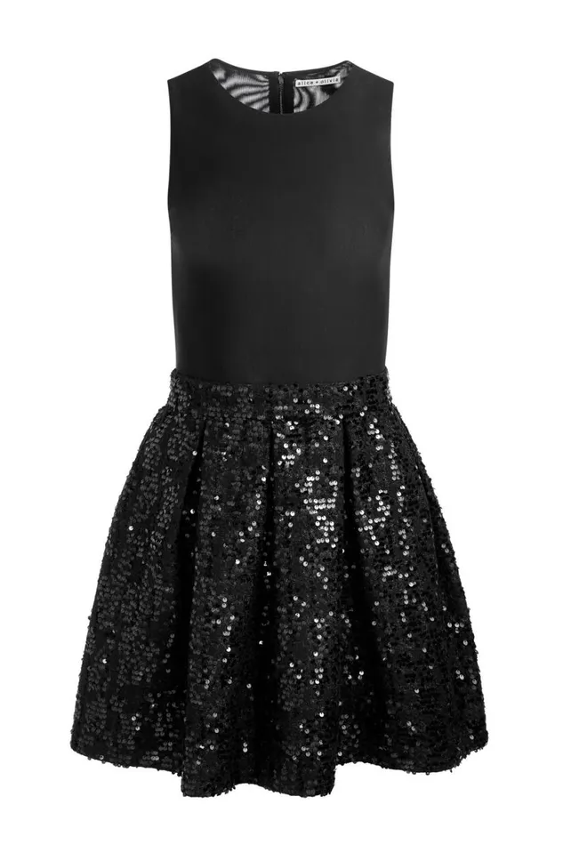 Alice Olivia Chara Mini Dress Black Women Dresses