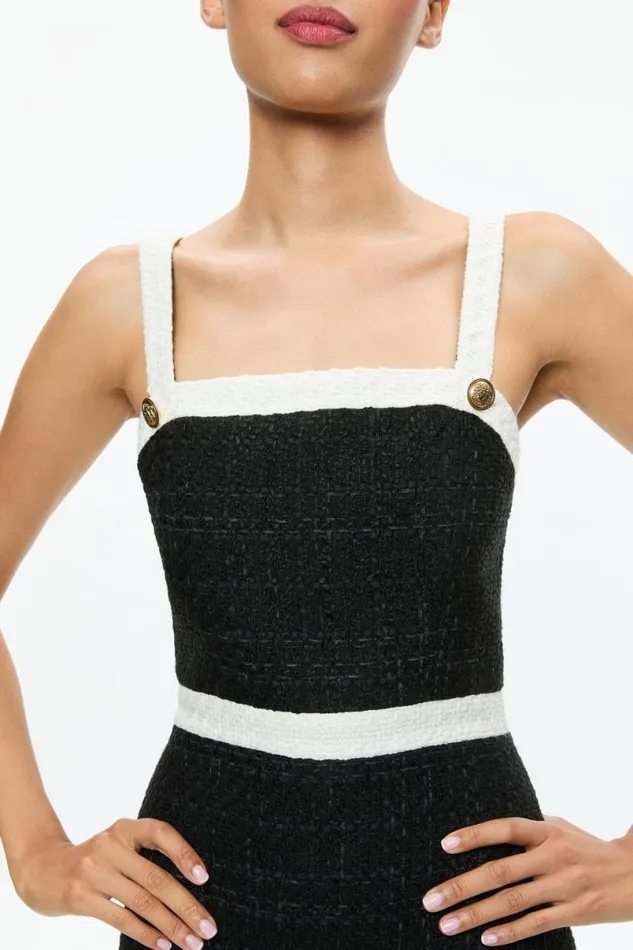 Alice Olivia Clarine Mini Dress Blackoff White Women Dresses