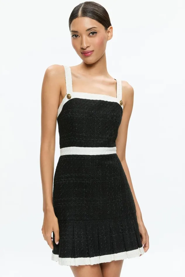 Alice Olivia Clarine Mini Dress Blackoff White Women Dresses