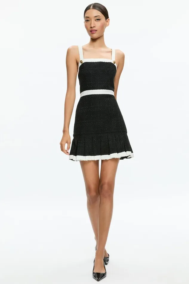Alice Olivia Clarine Mini Dress Blackoff White Women Dresses