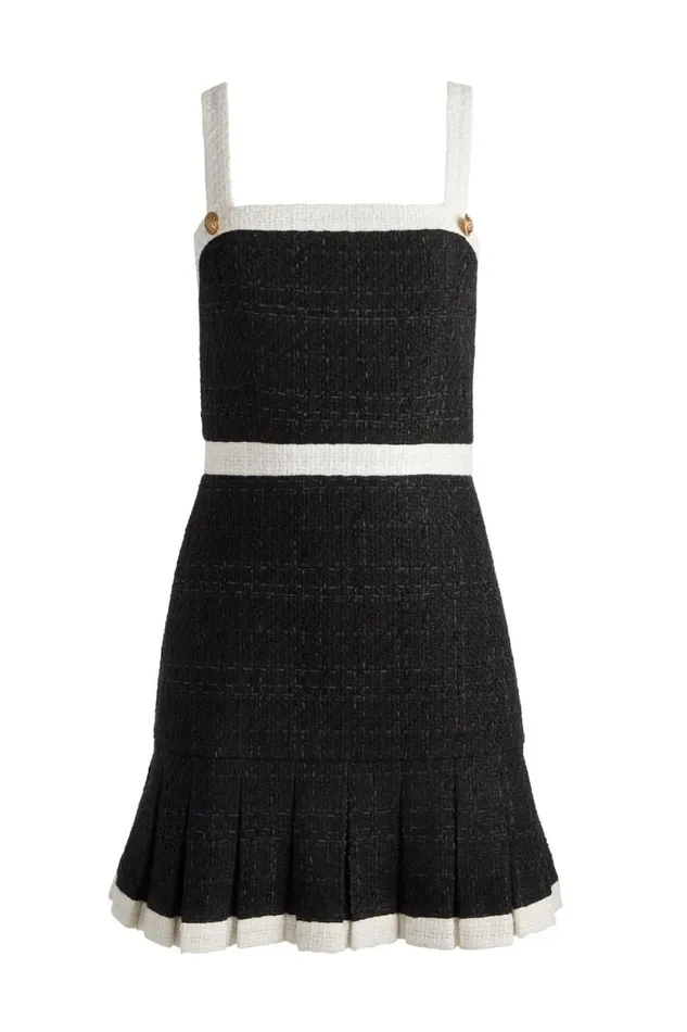 Alice Olivia Clarine Mini Dress Blackoff White Women Dresses
