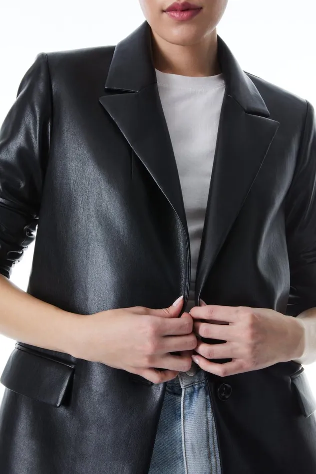 Alice Olivia Denny Vegan Blazer Black Women Suits
