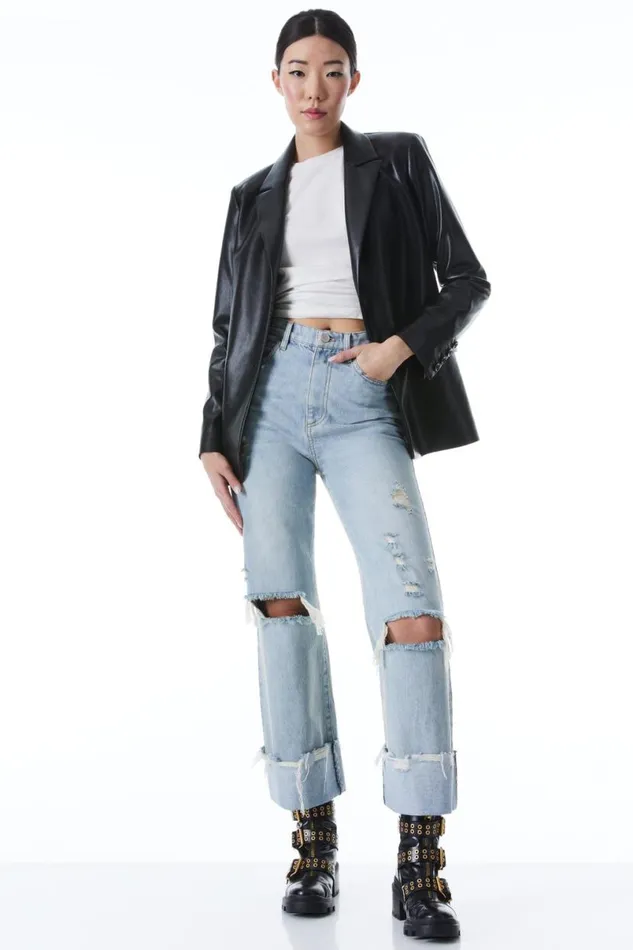 Alice Olivia Denny Vegan Blazer Black Women Suits