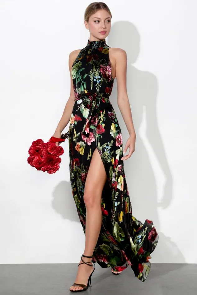 Alice Olivia Dita Maxi Dress In The Wind Floral Women Dresses