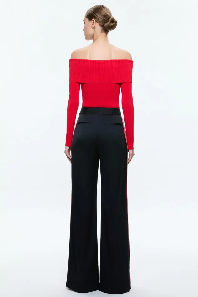 Alice Olivia Dolan Pullover Bright Ruby Women Tops