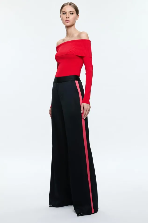 Alice Olivia Dolan Pullover Bright Ruby Women Tops
