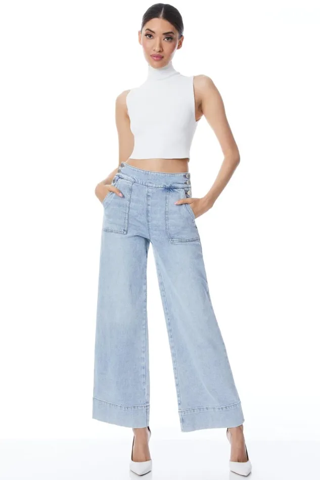 Alice Olivia Donald Jean Rockstar Blue Women Pants