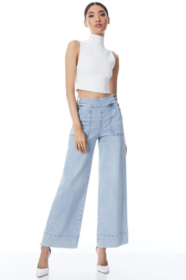 Alice Olivia Donald Jean Rockstar Blue Women Pants