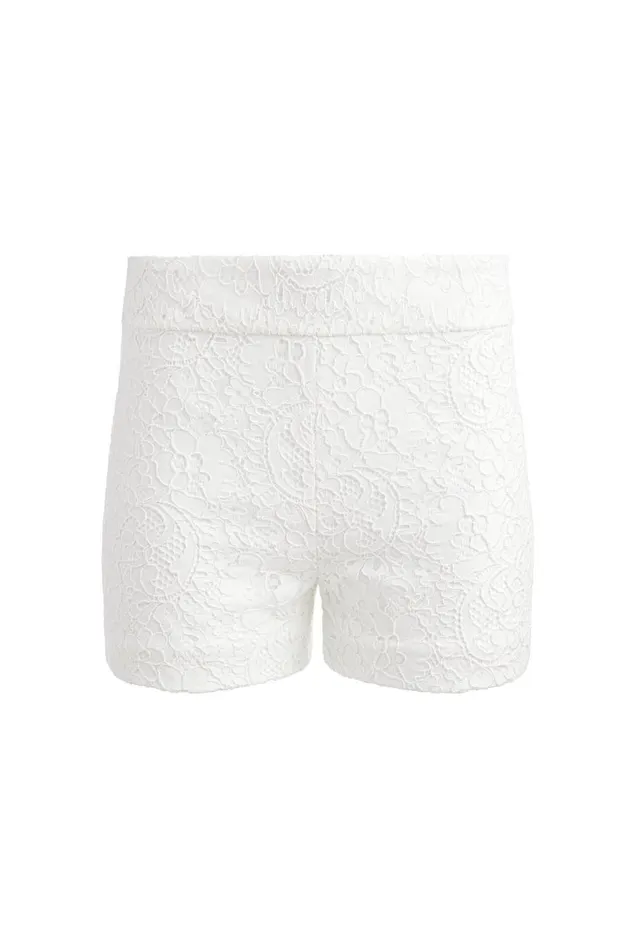 Alice Olivia Dunn Lace Short Off White Women Shorts