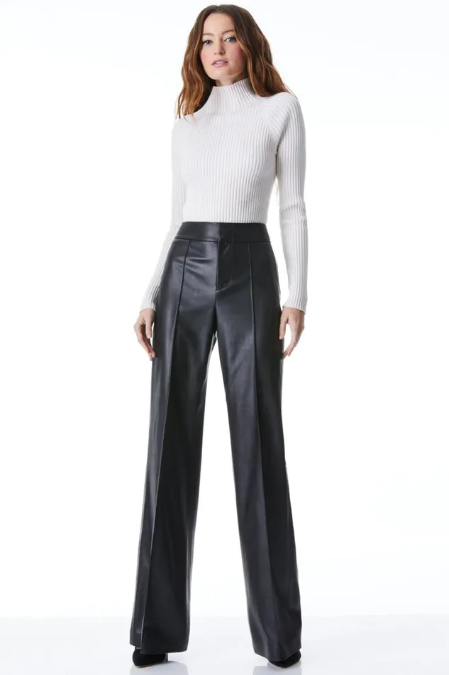 Alice Olivia Dylan Vegan Pant Black Women Pants