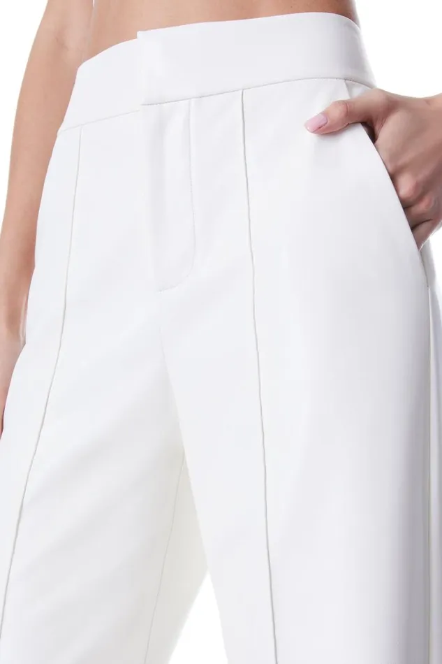 Alice Olivia Dylan Vegan Pant Ecru Women Pants