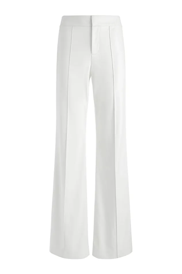 Alice Olivia Dylan Vegan Pant Ecru Women Pants