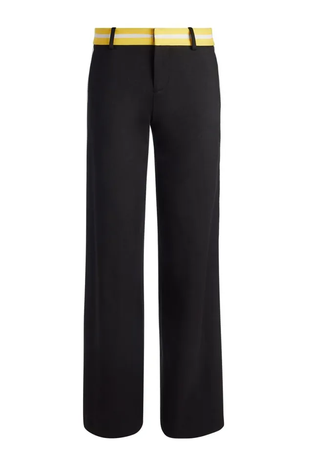 Alice Olivia Eric Pant With Side Stripe Blackmustard Seedwhite Women Pants