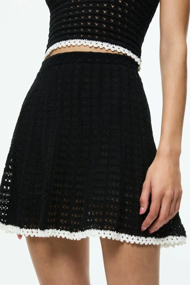 Alice Olivia Florrie Skirt Blackvanilla Women Skirts