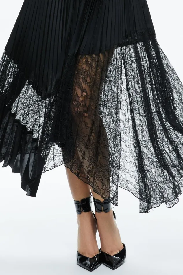 Alice Olivia Hannah Halter Maxi Dress Black Women Dresses