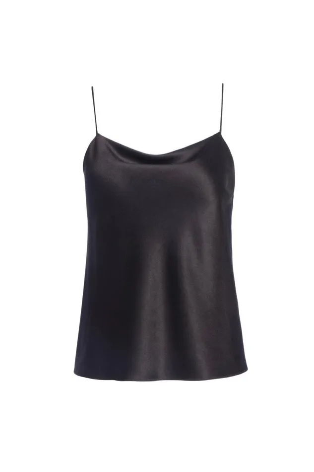 Alice Olivia Harmon Slip Tank Black Women Tops