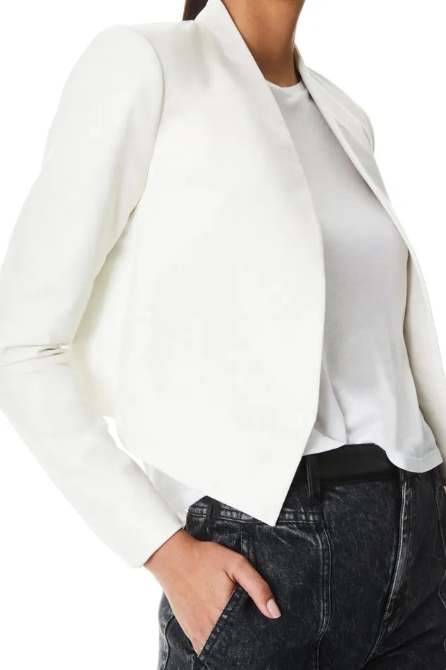 Alice Olivia Harvey Leather Jacket White Women Suits