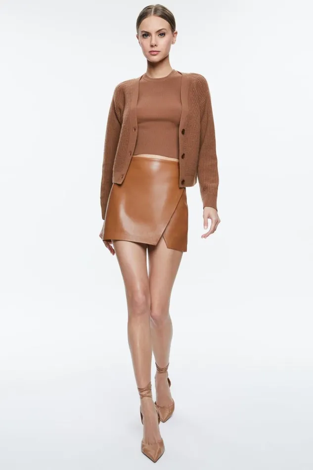 Alice Olivia Jannie Cardigan Camel Women Sweaters
