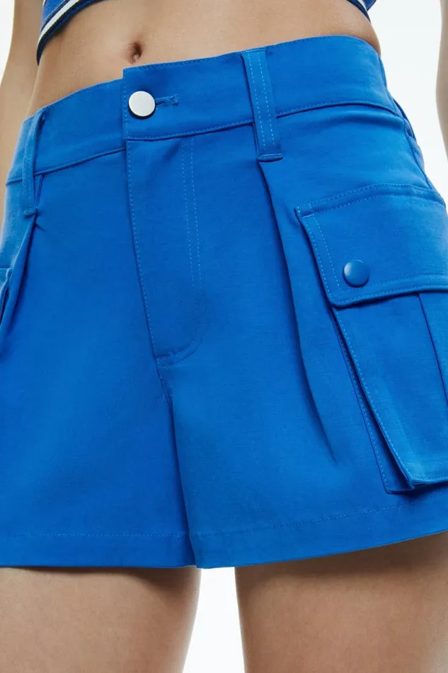 Alice Olivia Joette Low Rise Cargo Short French Blue Women Shorts
