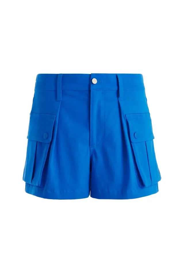 Alice Olivia Joette Low Rise Cargo Short French Blue Women Shorts
