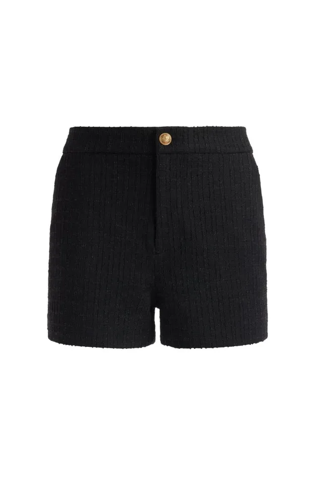 Alice Olivia Ken Tweed Short Black Women Suits