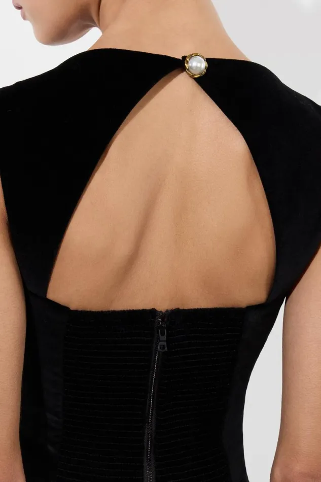 Alice Olivia Keria Velvet Tank Black Women Tops