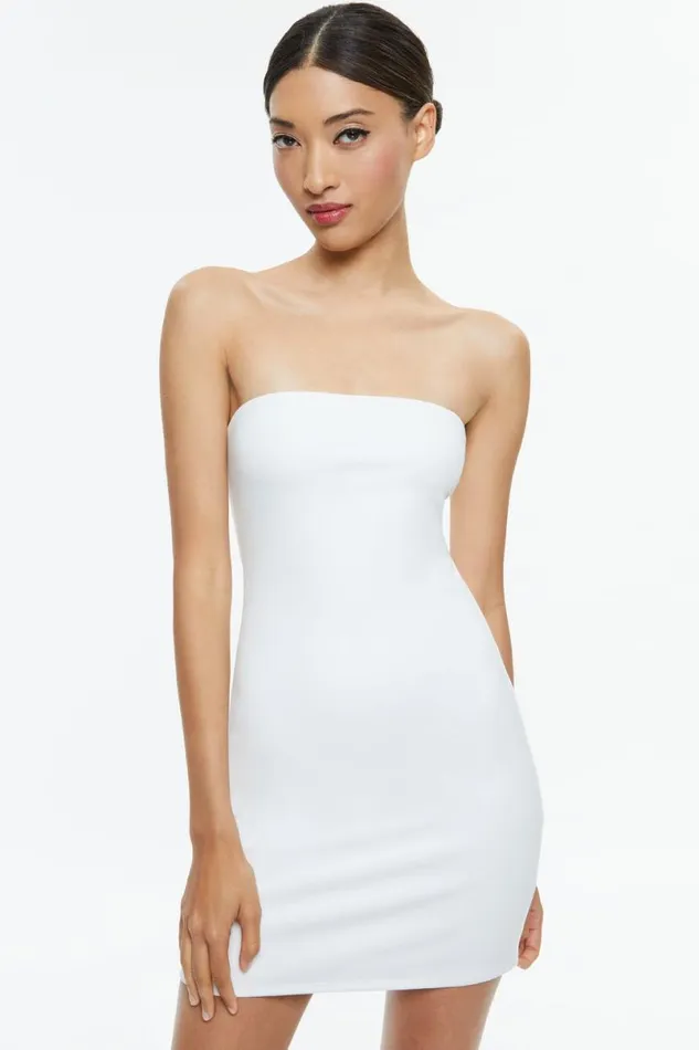 Alice Olivia Leia Strapless Mini Dress Off White Women Dresses