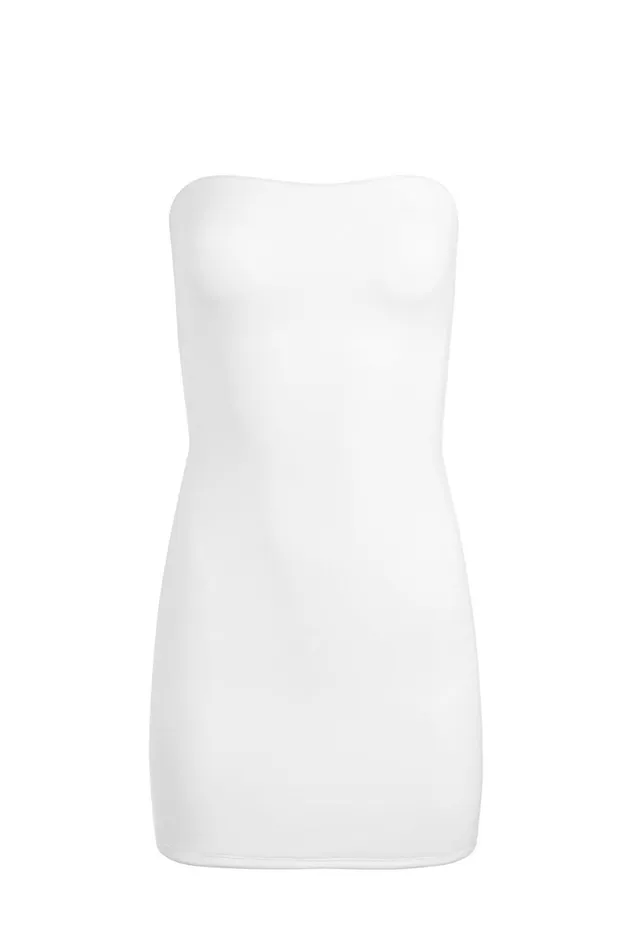Alice Olivia Leia Strapless Mini Dress Off White Women Dresses