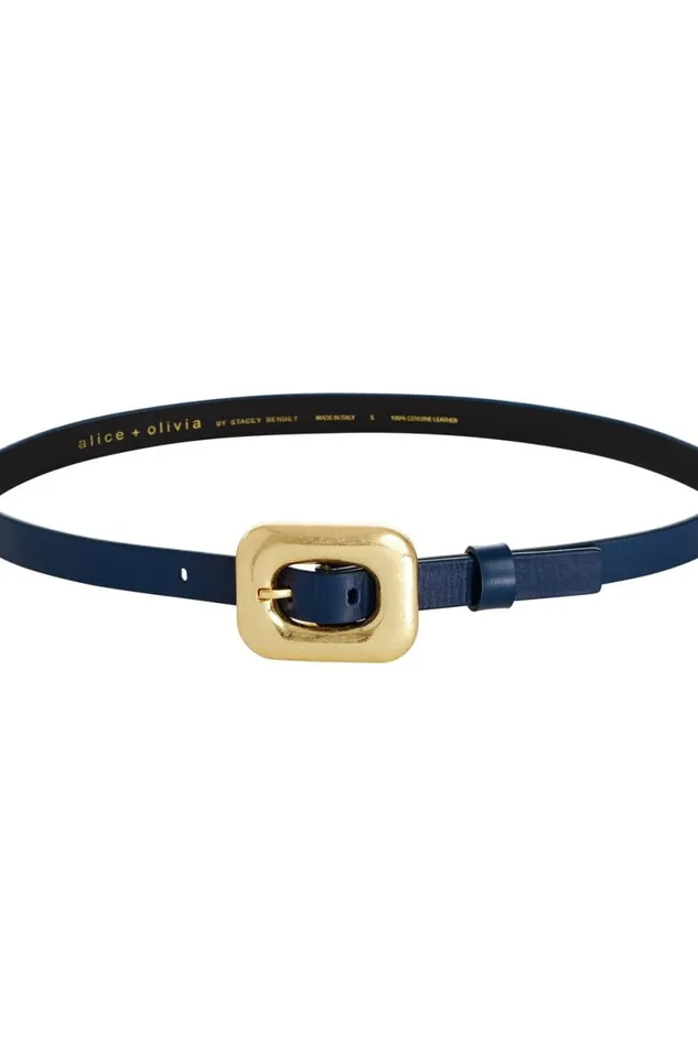 Alice Olivia Letty Buckle Belt Indigo Women Accessories