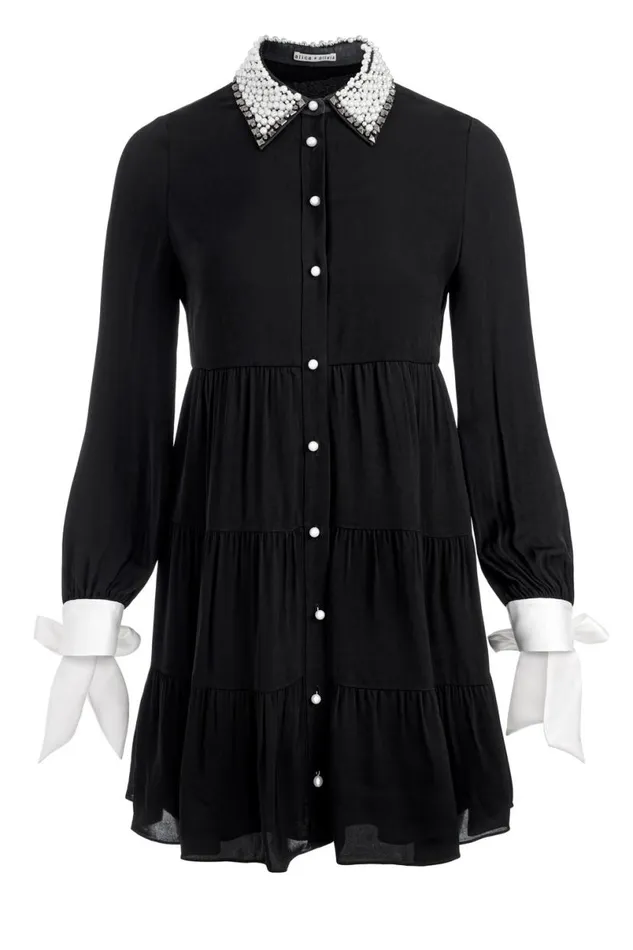 Alice Olivia Meeko Mini Dress Black Women Dresses