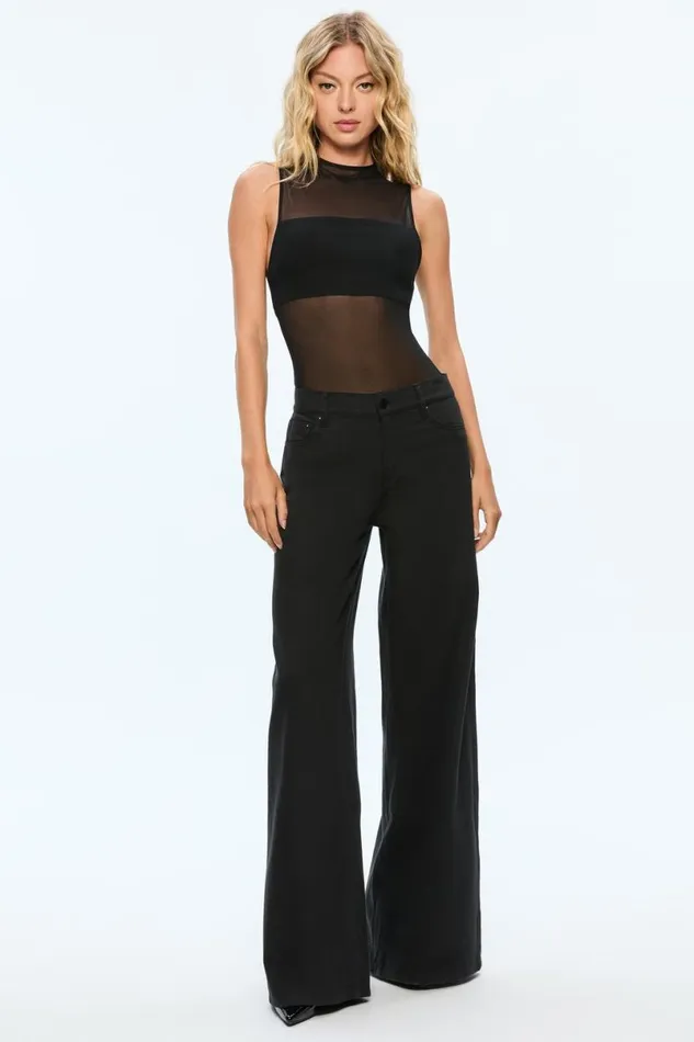 Alice Olivia Nichol Bodysuit Black Women Tops