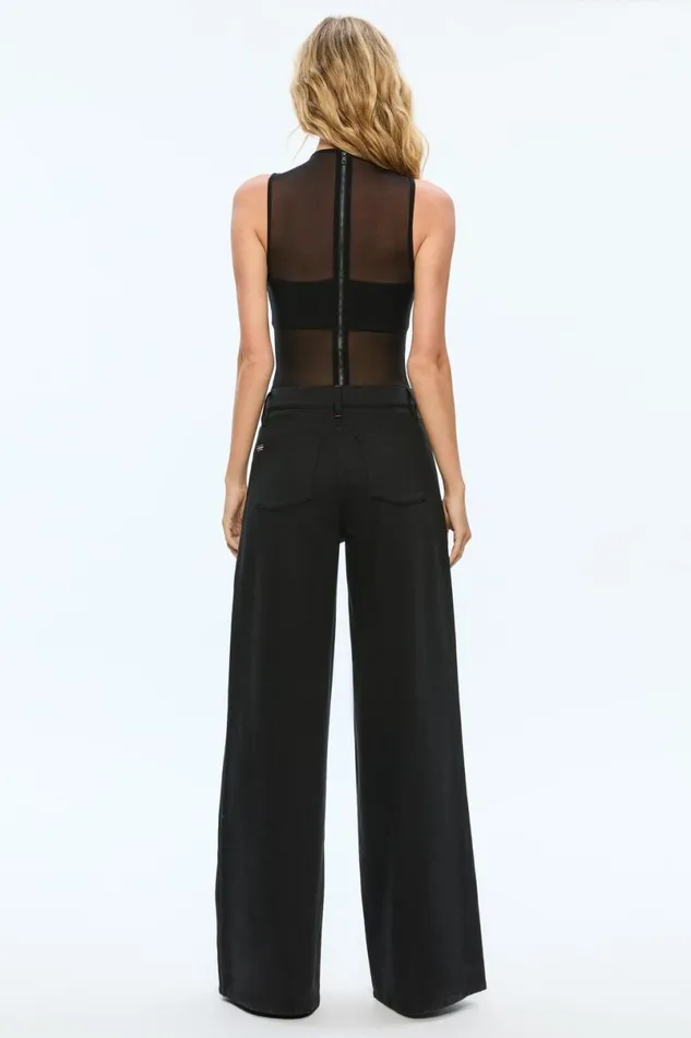 Alice Olivia Nichol Bodysuit Black Women Tops