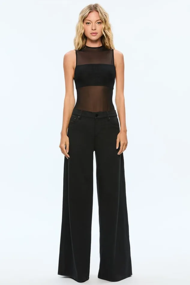 Alice Olivia Nichol Bodysuit Black Women Tops