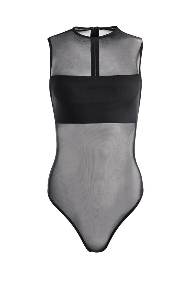Alice Olivia Nichol Bodysuit Black Women Tops