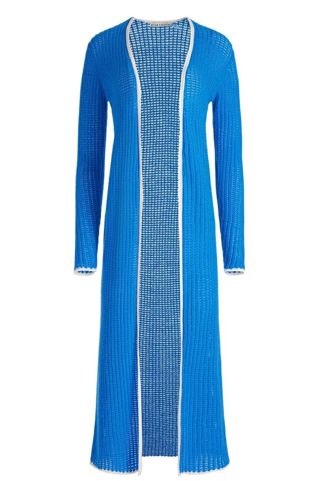 Alice Olivia Orem Duster French Bluesoft White Women Sweaters
