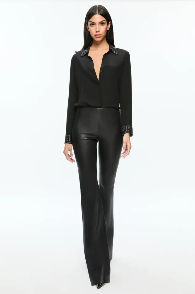 Alice Olivia Rmp Leather Pant Black Women Pants